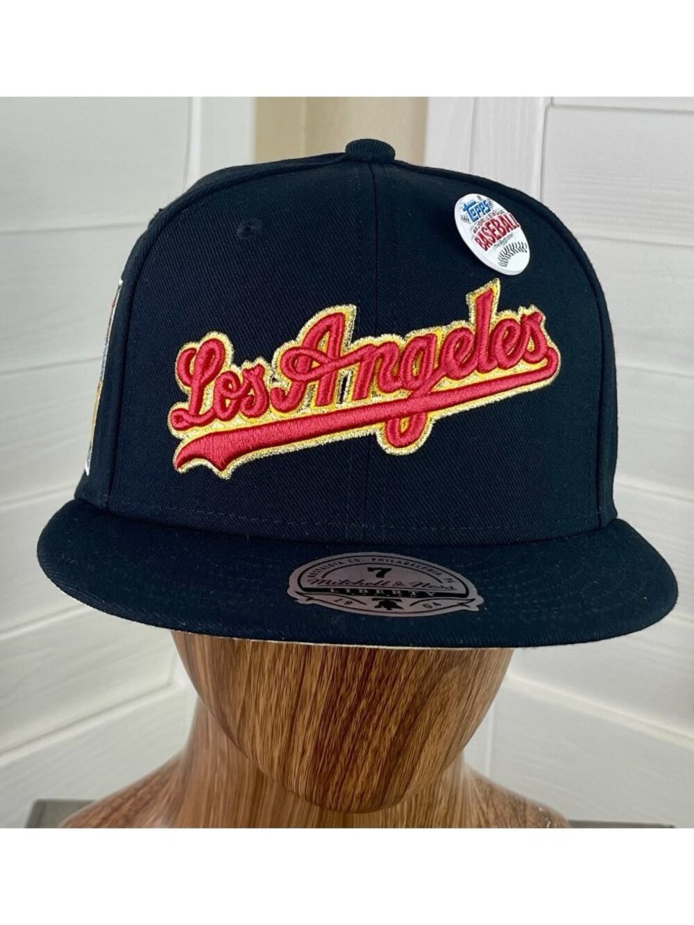 Mitchell & Ness x Topps 2001 w/Pin MLB Los Angeles Dodgers Fitted Hat Sz 7 - NWT